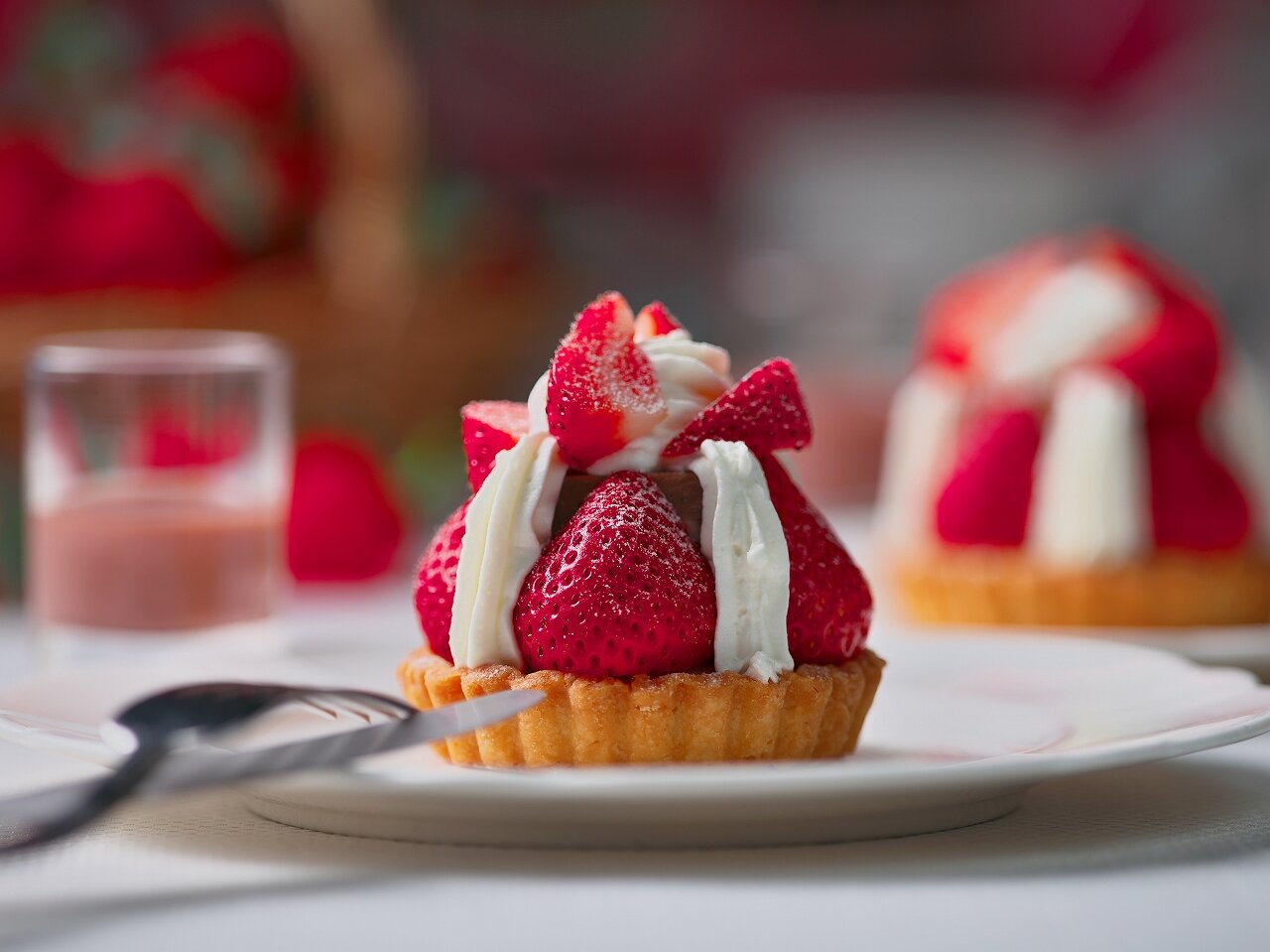 イチゴとチョコレートのタルト